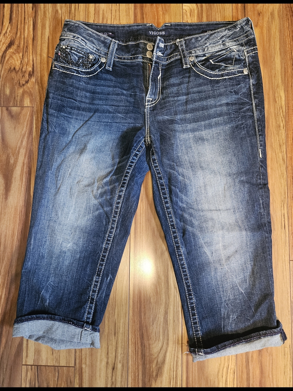EUC Vigoss Dark Wash Blue Cropped Ankle Jeans